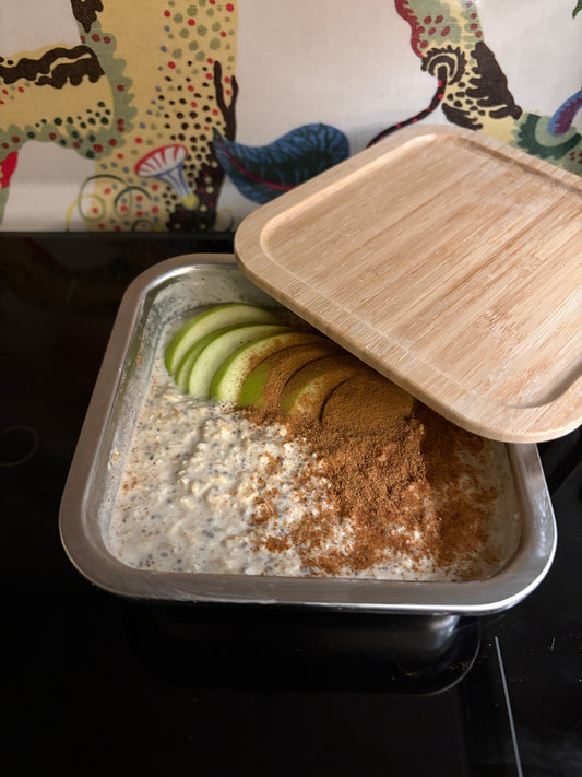 Overnight oats med grönt äpple och kanel