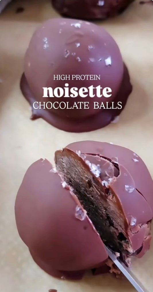 Proteinrika chokladbollar med noisette och flingsalt