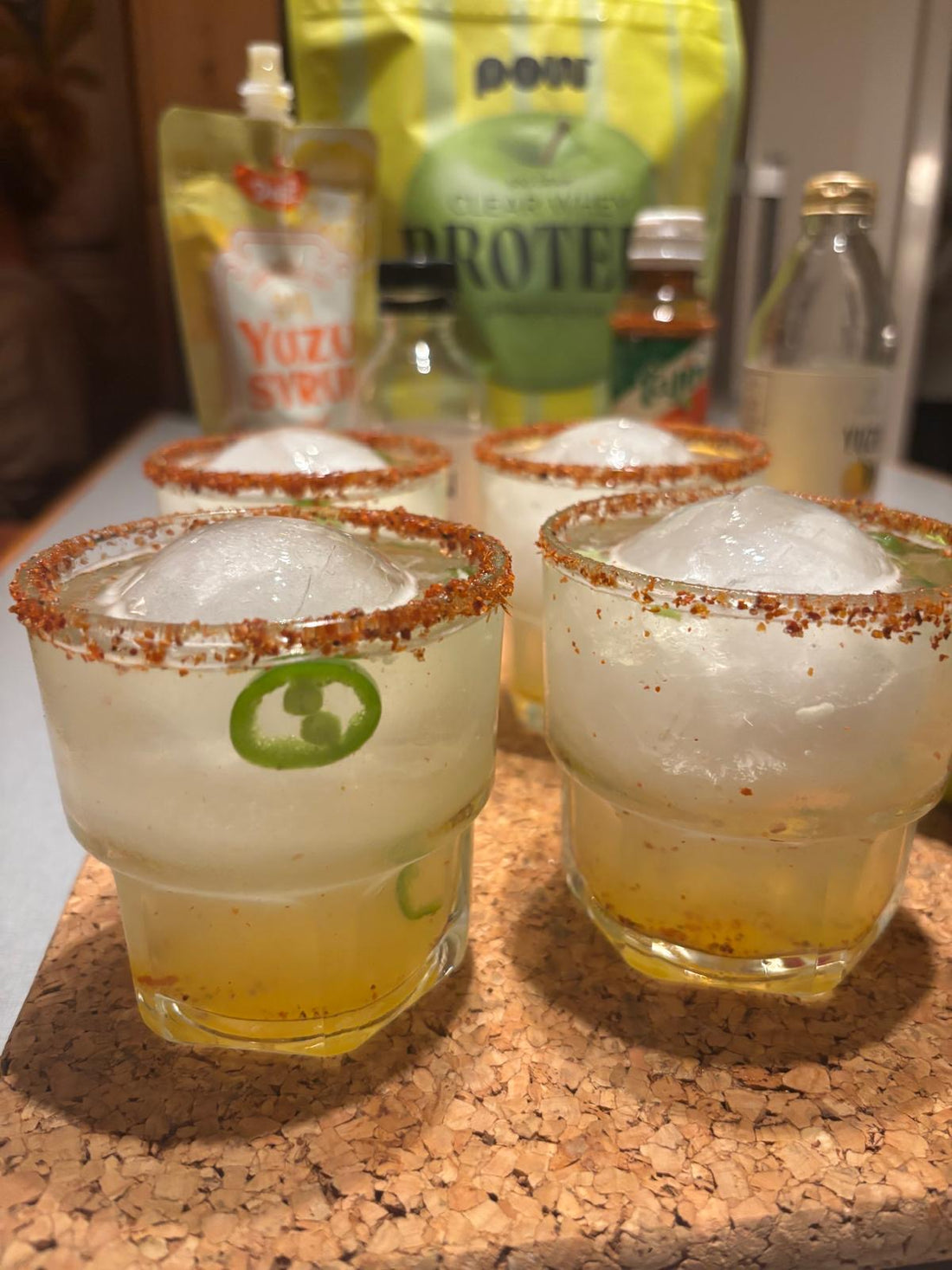Spicy apple yuzu mocktail