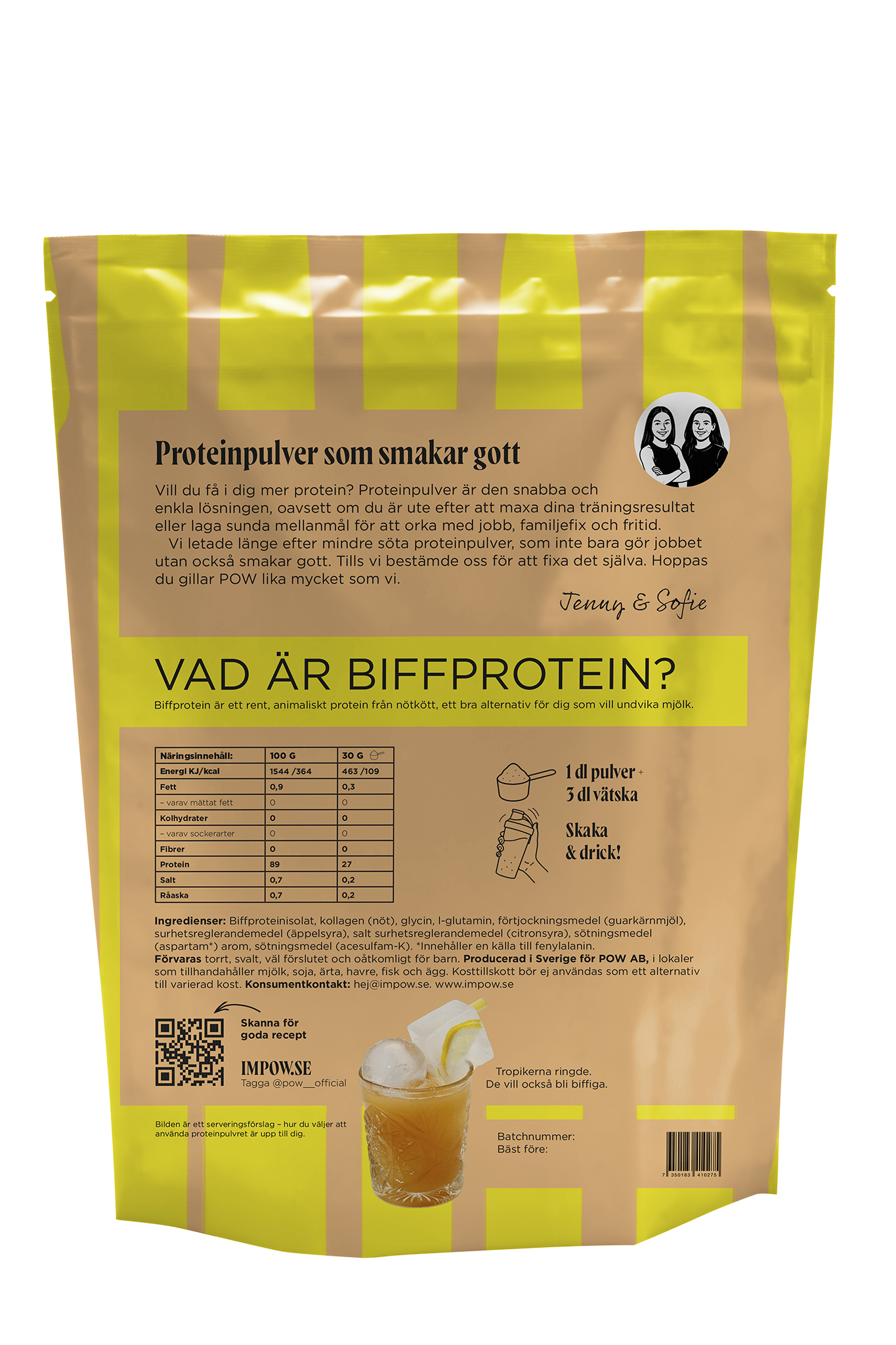 Biffprotein mango & passion med kollagen