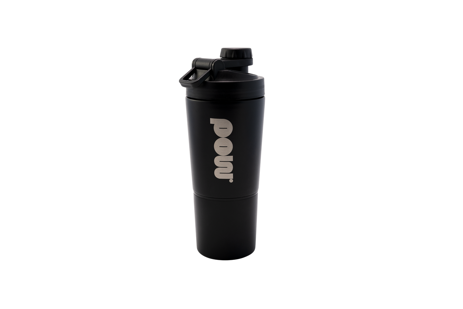 POW Proteinshaker i rostfritt stål, diskret shaker för protein på kontoret eller gymmet.