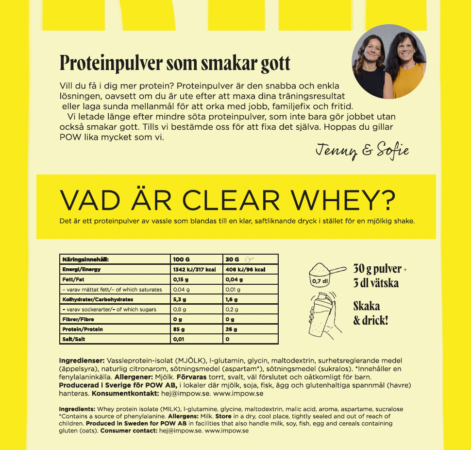 Clear whey protein lemon